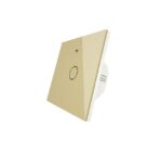 کلید تک پل هوشمند لمسی طلایی با قابلیت کنترل از طریق WiFi و موبایل و ریموت