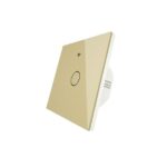 کلید تک پل هوشمند لمسی طلایی با قابلیت کنترل از طریق WiFi و موبایل و ریموت