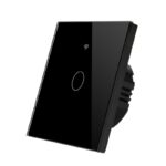 کلید تک پل هوشمند لمسی مشکی با قابلیت کنترل از طریق WiFi و ریموت