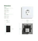 پریز هوشمند تویا شیشه ای سفید (توکار ) - Image 5