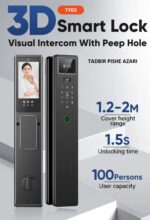 دستگیره دیجیتال زبان فارسی (تشخیص چهره -اثرانگشت-اسکن کف دست-موبایل-رمز-کارت و کلید مکانیکی )TY03 - Image 7