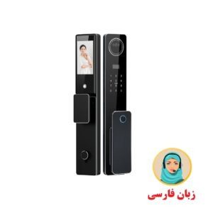 دستگیره دیجیتال زبان فارسی (تشخیص چهره -اثرانگشت-اسکن کف دست-موبایل-رمز-کارت و کلید مکانیکی )TY08