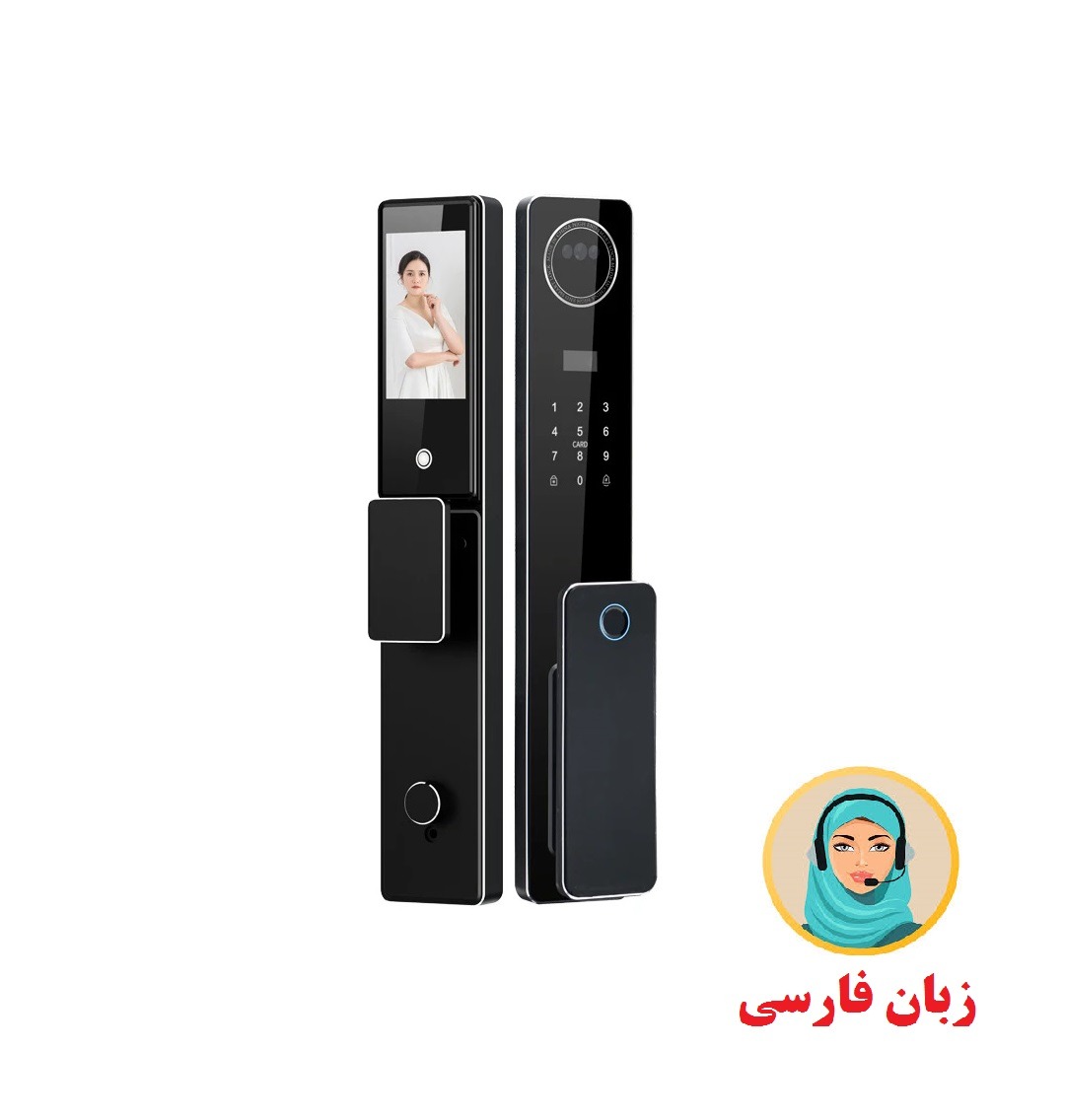 TY08-0 دستگیره دیجیتال زبان فارسی (تشخیص چهره -اثرانگشت-اسکن کف دست-موبایل-رمز-کارت و کلید مکانیکی )TY08 - Image 1