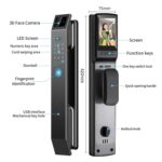 دستگیره دیجیتال تشخیص چهره -کارتی -رمزی وموبایلی FY01 - Image 9